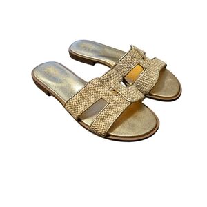 Naturalizer Fame 2 Women's Gold Slide Sandals Size 10M